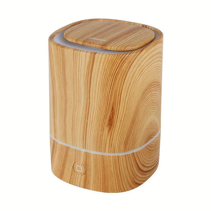 Wood-Style Ultrasonic Humidifier with Aroma Diffuser and LED Lighting