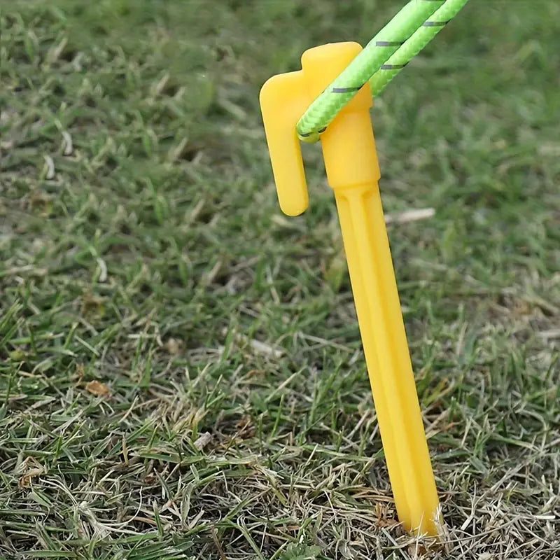 Plastic Tent Pegs with Hooks – Durable Ground Stakes for Camping, Tarps, and Shelters