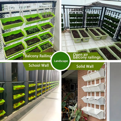 Vertical Plant Storage with 8 Pockets – Wall-Hanging Plant Shelf for Balcony, Garden, and Terrace