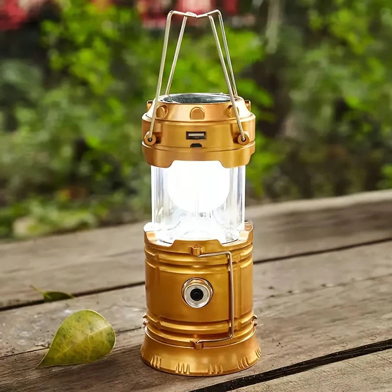 Solar Lamp for Camping with USB Charging – Portable LED Lantern for Outdoor Use and Emergencies
