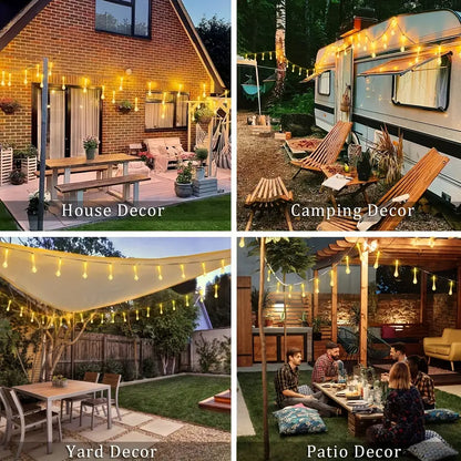 Solar-Powered LED String Lights – Colorful Raindrop Lights for Gardens and Outdoor Spaces