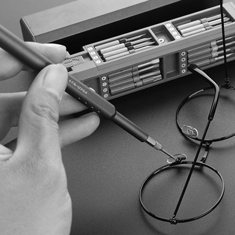 Precision Screwdriver Set with 24 Bits for Precision Mechanics and Repairs