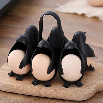 3-in-1 Egg Holder with Cute Penguin Design – Practical Egg Cup for Kitchen and Breakfast