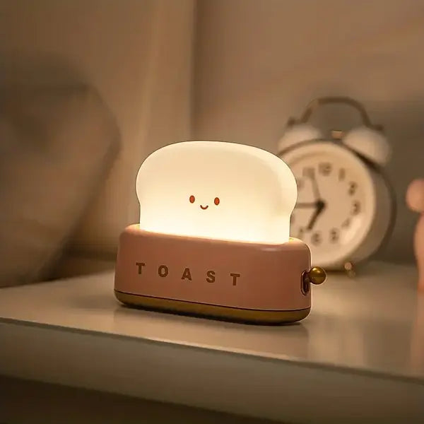 Kawaii Toast Bedside Lamp – LED Lighting for a Cozy Atmosphere