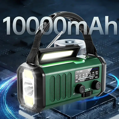 Solar Emergency Radio with Power Bank – Hand Crank Radio and LED Lamp for Outdoors