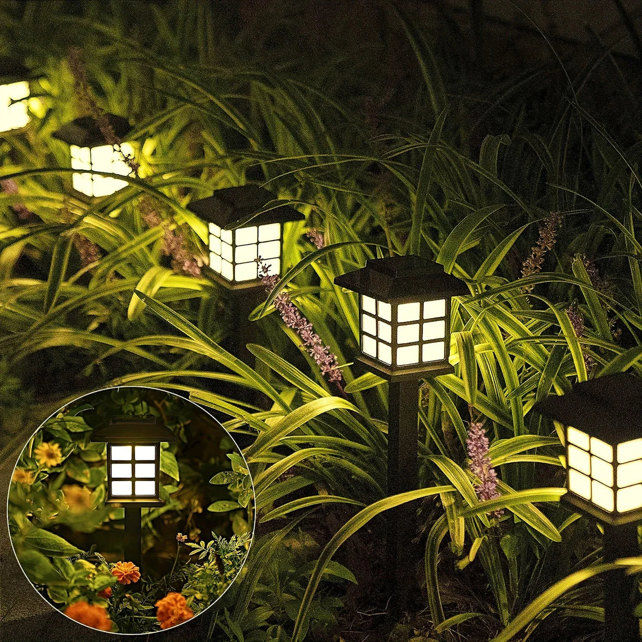 Solar Lantern Path Lighting – Waterproof LED Garden Lights for Outdoor Use Elegant Solar Lights for Driveway and Garden