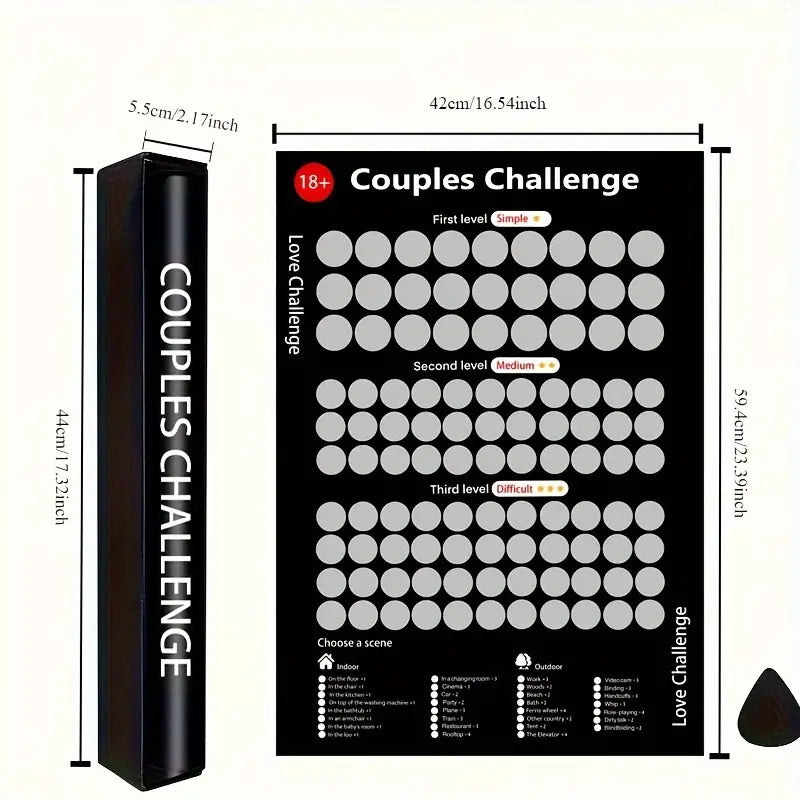 Love Challenge Scratch-Off Areas for Couples