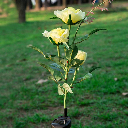 Solar-Powered Rose Lights – Garden Stakes with Solar Panel for Ambient Outdoor Lighting