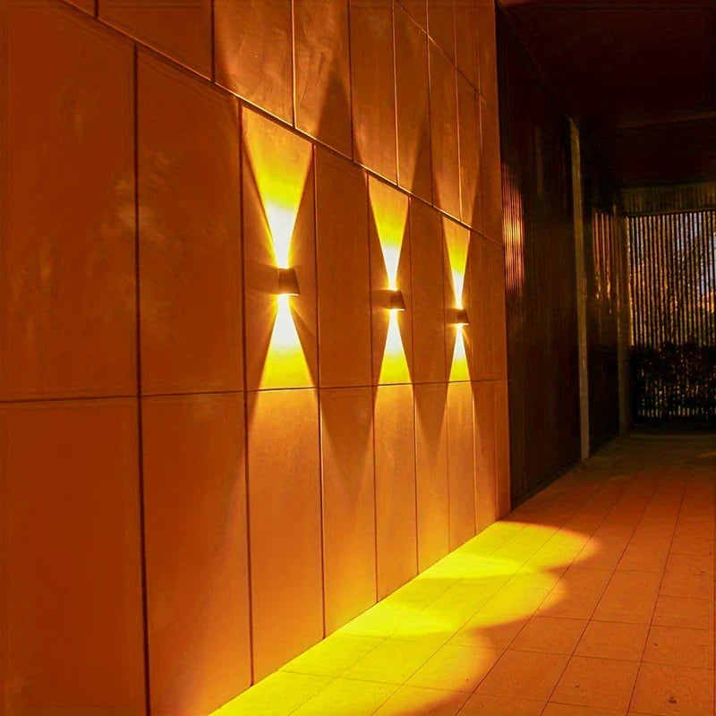 Modern LED Outdoor Wall Light with Dual Lighting – Weatherproof Wall Lamp for House Facade and Garden