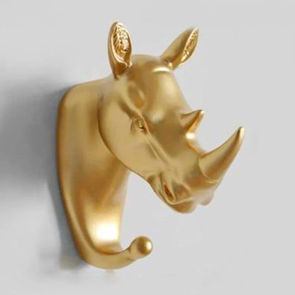 Gold Animal Head Wall Hook – Decorative Luxury Key Holder for Hallway & Home