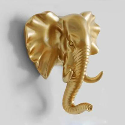 Gold Animal Head Wall Hook – Decorative Luxury Key Holder for Hallway & Home