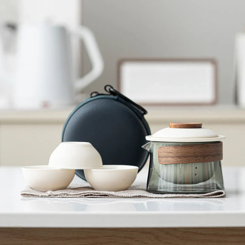 Portable Tea Set with Teapot and Cups – Stylish Tea Set for Travel and On-the-Go Use