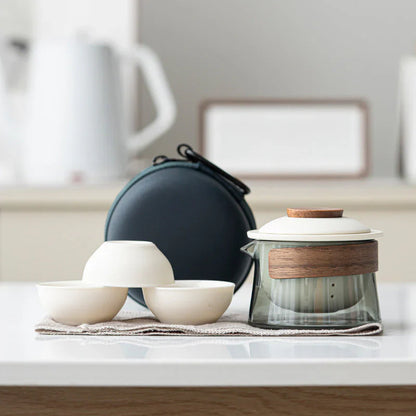 Portable Tea Set with Teapot and Cups – Stylish Tea Set for Travel and On-the-Go Use