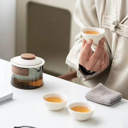 Portable Tea Set with Teapot and Cups – Stylish Tea Set for Travel and On-the-Go Use