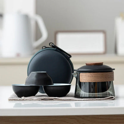 Portable Tea Set with Teapot and Cups – Stylish Tea Set for Travel and On-the-Go Use
