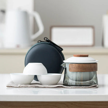Portable Tea Set with Teapot and Cups – Stylish Tea Set for Travel and On-the-Go Use