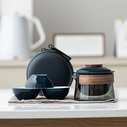 Portable Tea Set with Teapot and Cups – Stylish Tea Set for Travel and On-the-Go Use