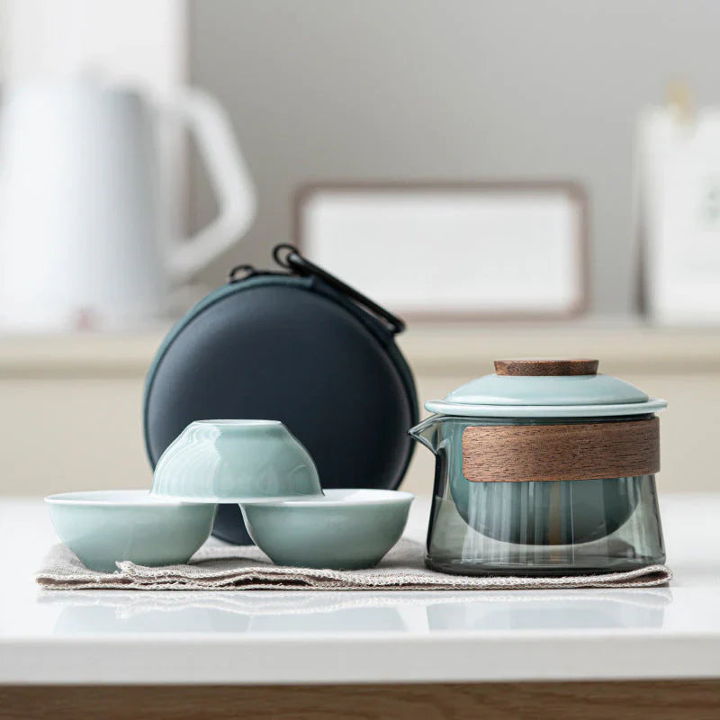 Portable Tea Set with Teapot and Cups – Stylish Tea Set for Travel and On-the-Go Use