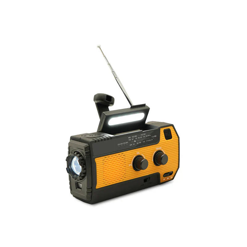 Portable Emergency Radio with Solar Charging and Power Bank – 5 Power Sources