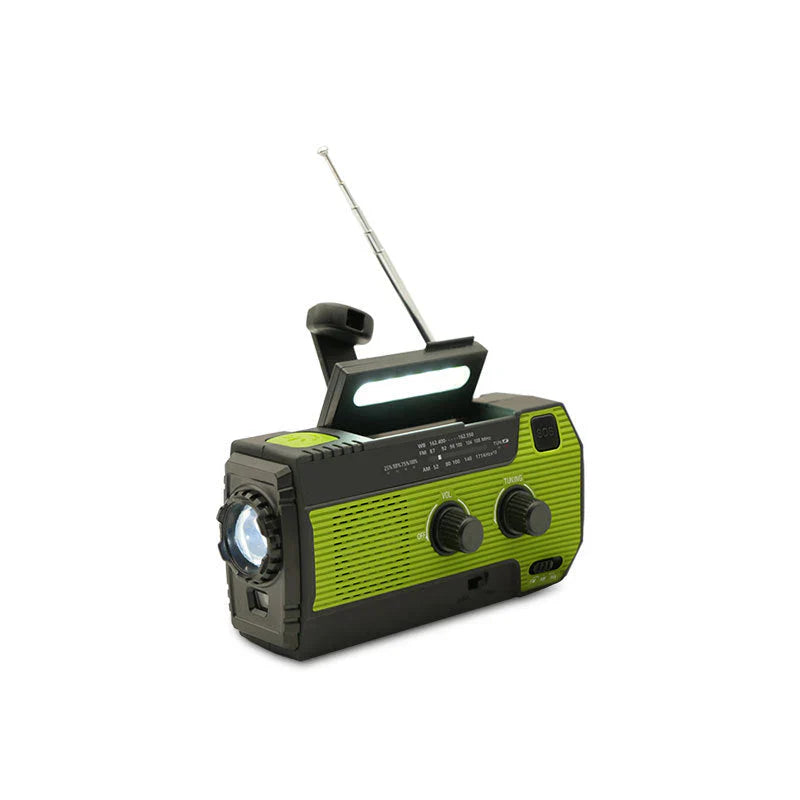 Portable Emergency Radio with Solar Charging and Power Bank – 5 Power Sources