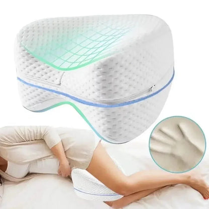 Ergonomic Knee Pillow for Side Sleepers – Orthopedic Leg Pillow with Memory Foam