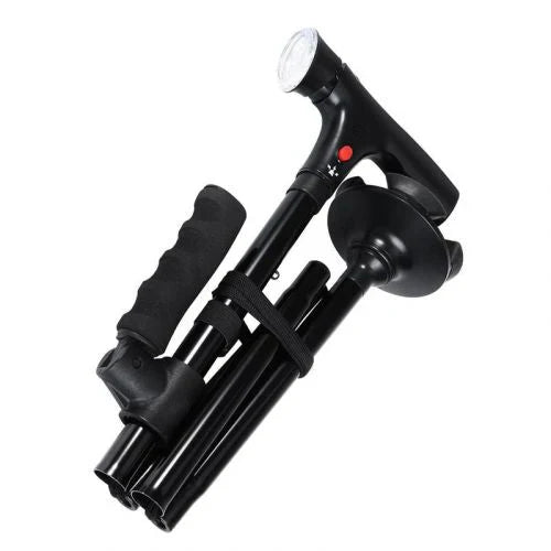 Foldable Walking Cane with LED Light – Stable Support for Independent Mobility
