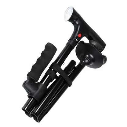 Foldable Walking Cane with LED Light – Stable Support for Independent Mobility