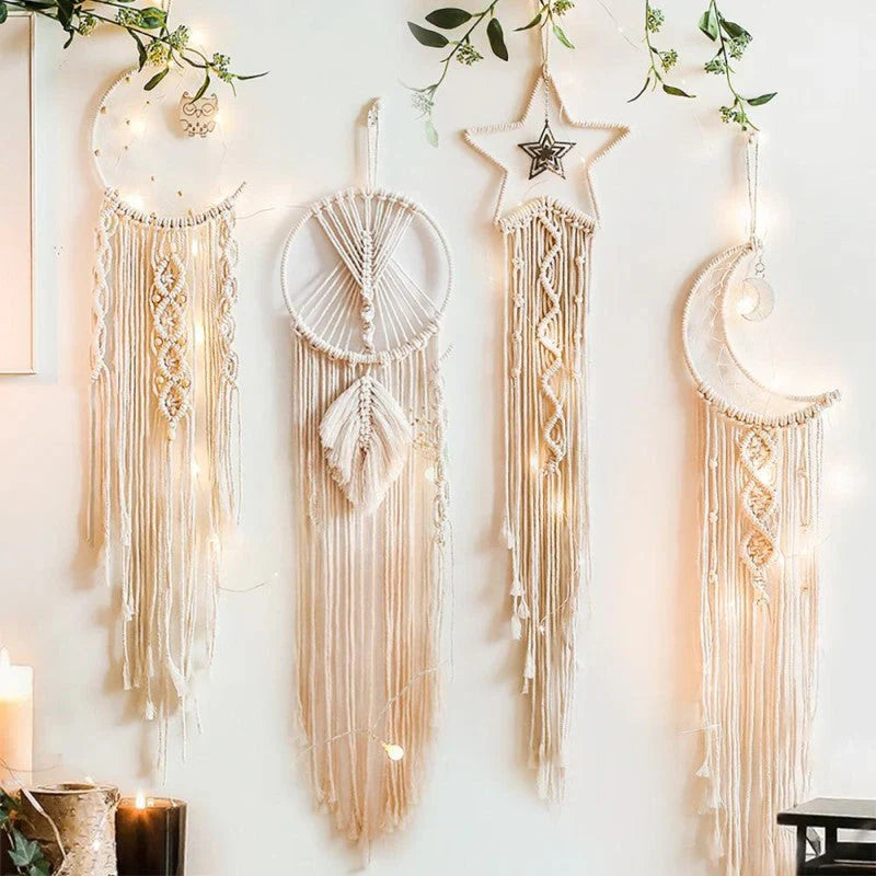 Handcrafted Macramé Dreamcatcher with Lights for Women