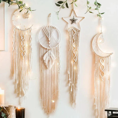 Handcrafted Macramé Dreamcatcher with Lights for Women