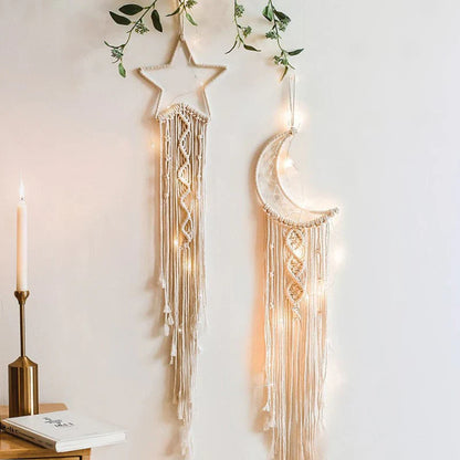Handcrafted Macramé Dreamcatcher with Lights for Women