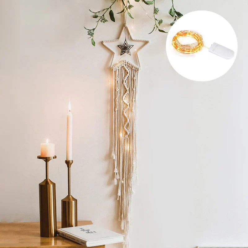 Handcrafted Macramé Dreamcatcher with Lights for Women