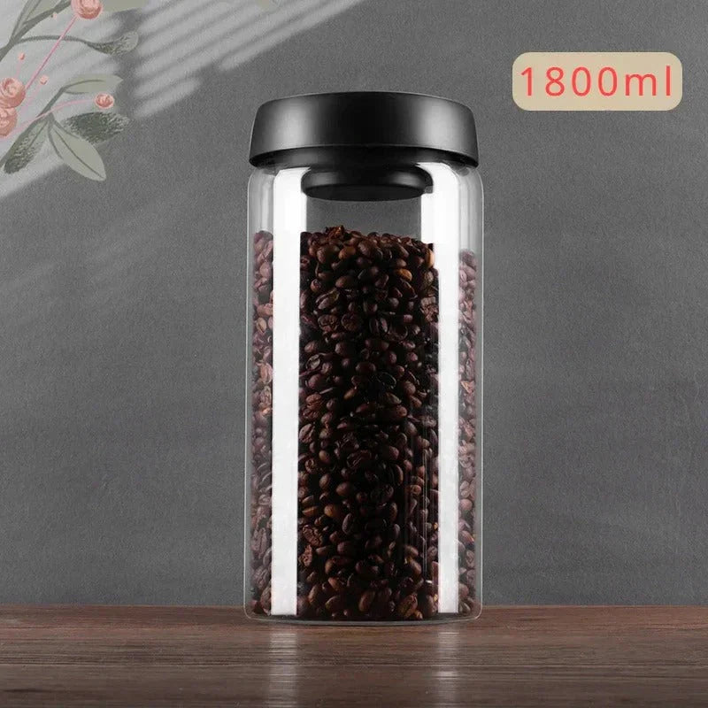 Glass Coffee Bean Storage Container with Aroma-Sealing Lid