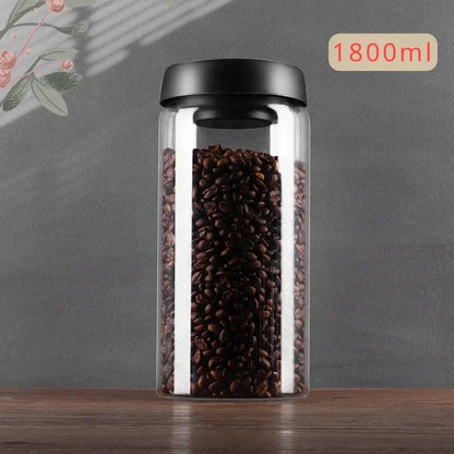 Glass Coffee Bean Storage Container with Aroma-Sealing Lid