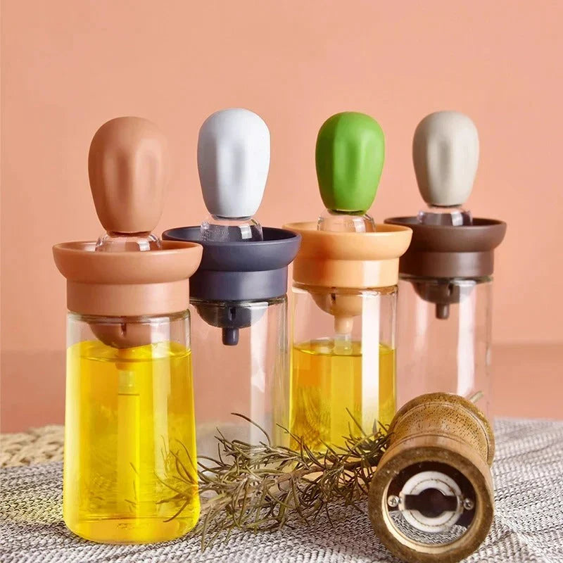 Oil Dispenser with Silicone Brush – Precise Dispensing for Cooking and Grilling
