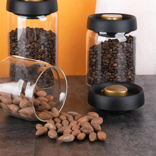 Glass Coffee Bean Storage Container with Aroma-Sealing Lid