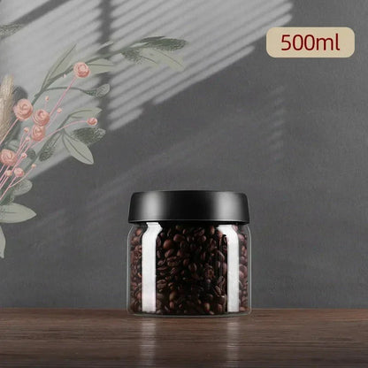 Glass Coffee Bean Storage Container with Aroma-Sealing Lid