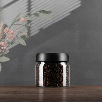 Glass Coffee Bean Storage Container with Aroma-Sealing Lid