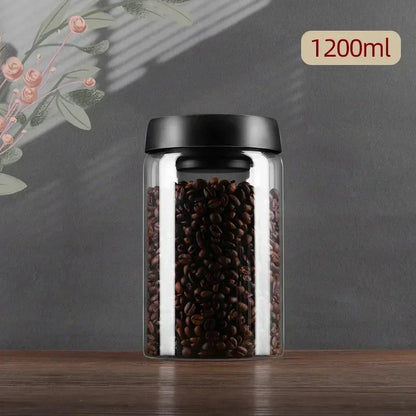 Glass Coffee Bean Storage Container with Aroma-Sealing Lid
