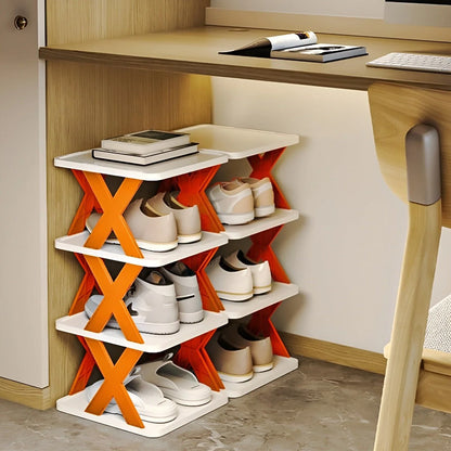 Foldable shoe rack for efficient use of space