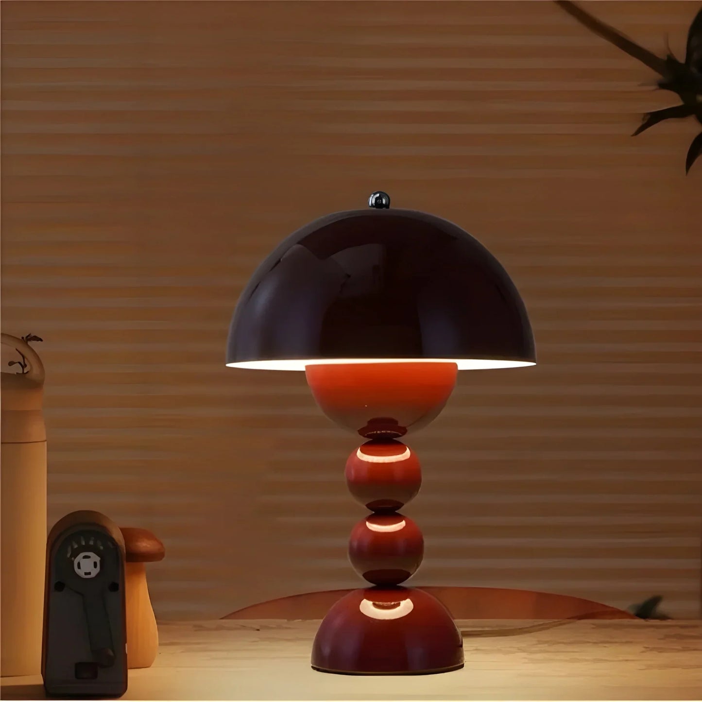 Scandinavian Table Lamp with Gold Accents – Modern Design Lamp for Living Room, Bedroom & Office