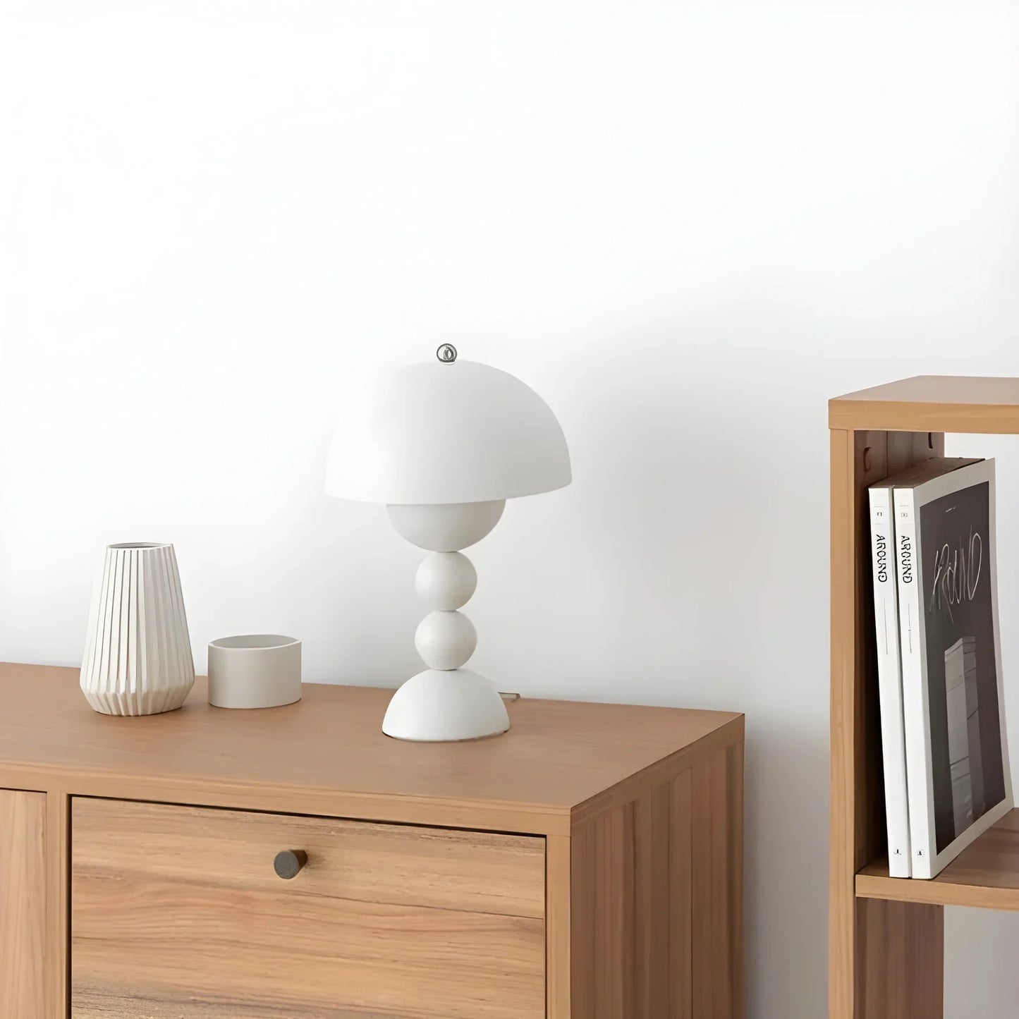 Scandinavian Table Lamp with Gold Accents – Modern Design Lamp for Living Room, Bedroom & Office