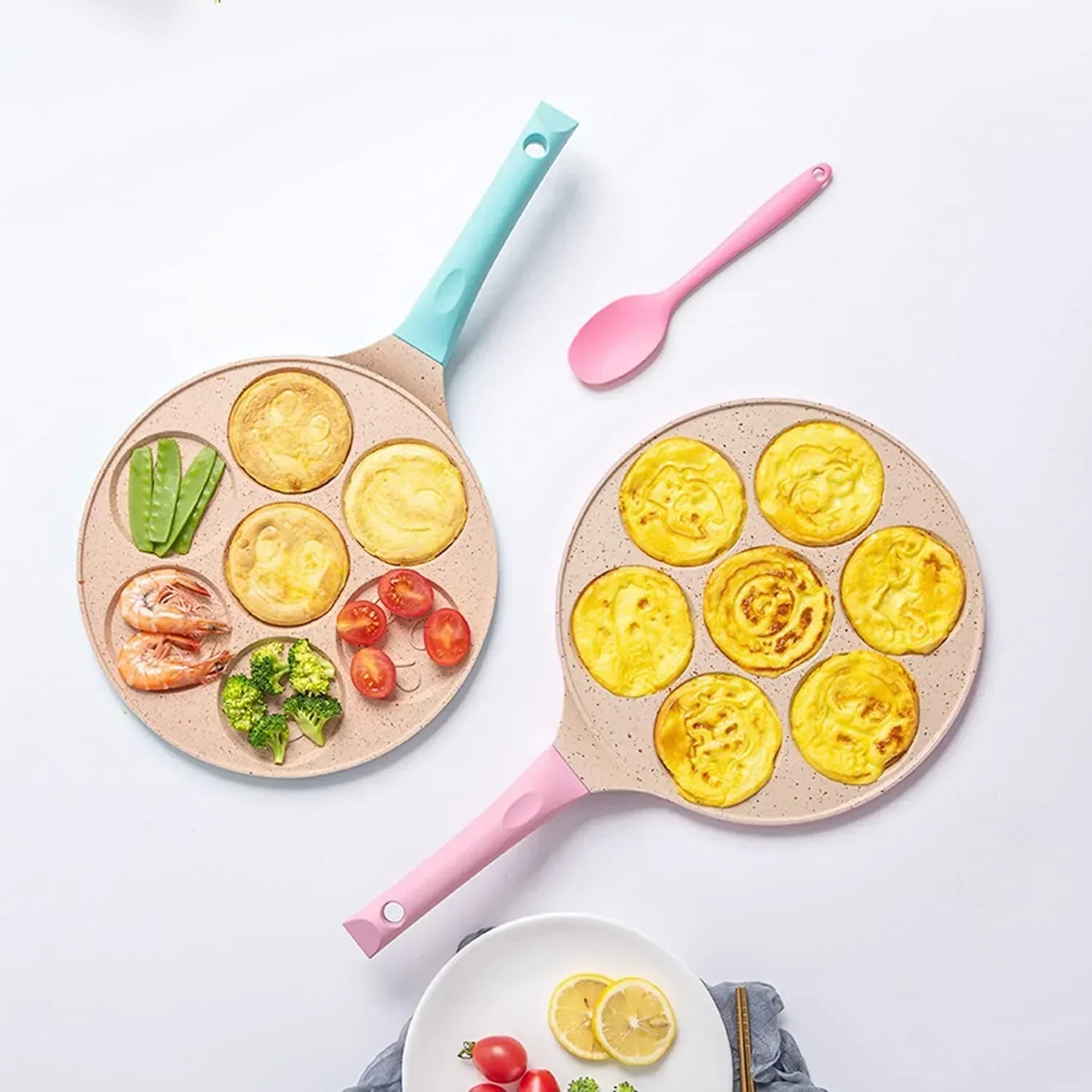 Kids Breakfast Pan with Fun Shapes for Creative Fried Eggs and Pancakes