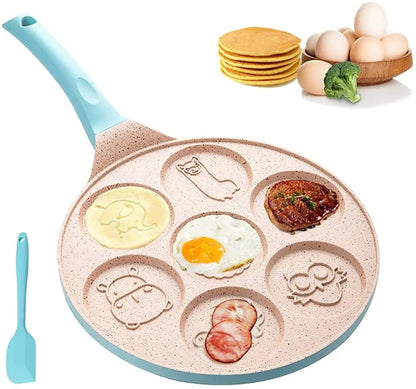 Kids Breakfast Pan with Fun Shapes for Creative Fried Eggs and Pancakes