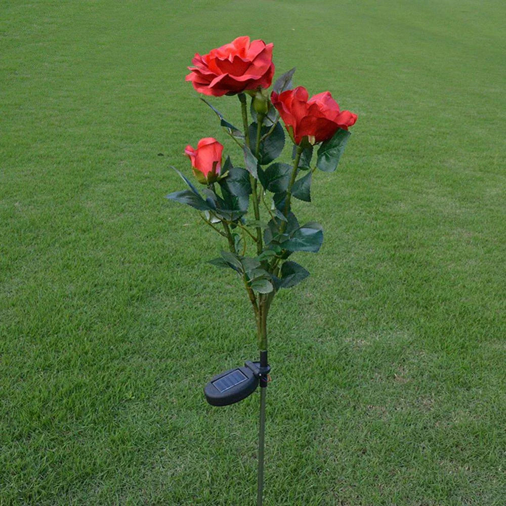Solar-Powered Rose Lights – Garden Stakes with Solar Panel for Ambient Outdoor Lighting
