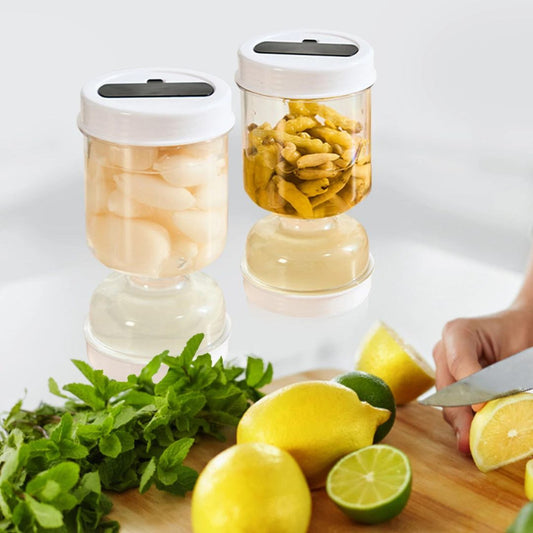 Fresh-Keeping Glass Container with Strainer and Water Circulation