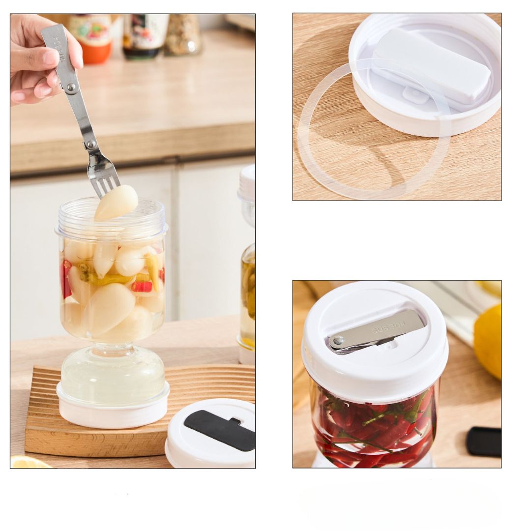 Fresh-Keeping Glass Container with Strainer and Water Circulation
