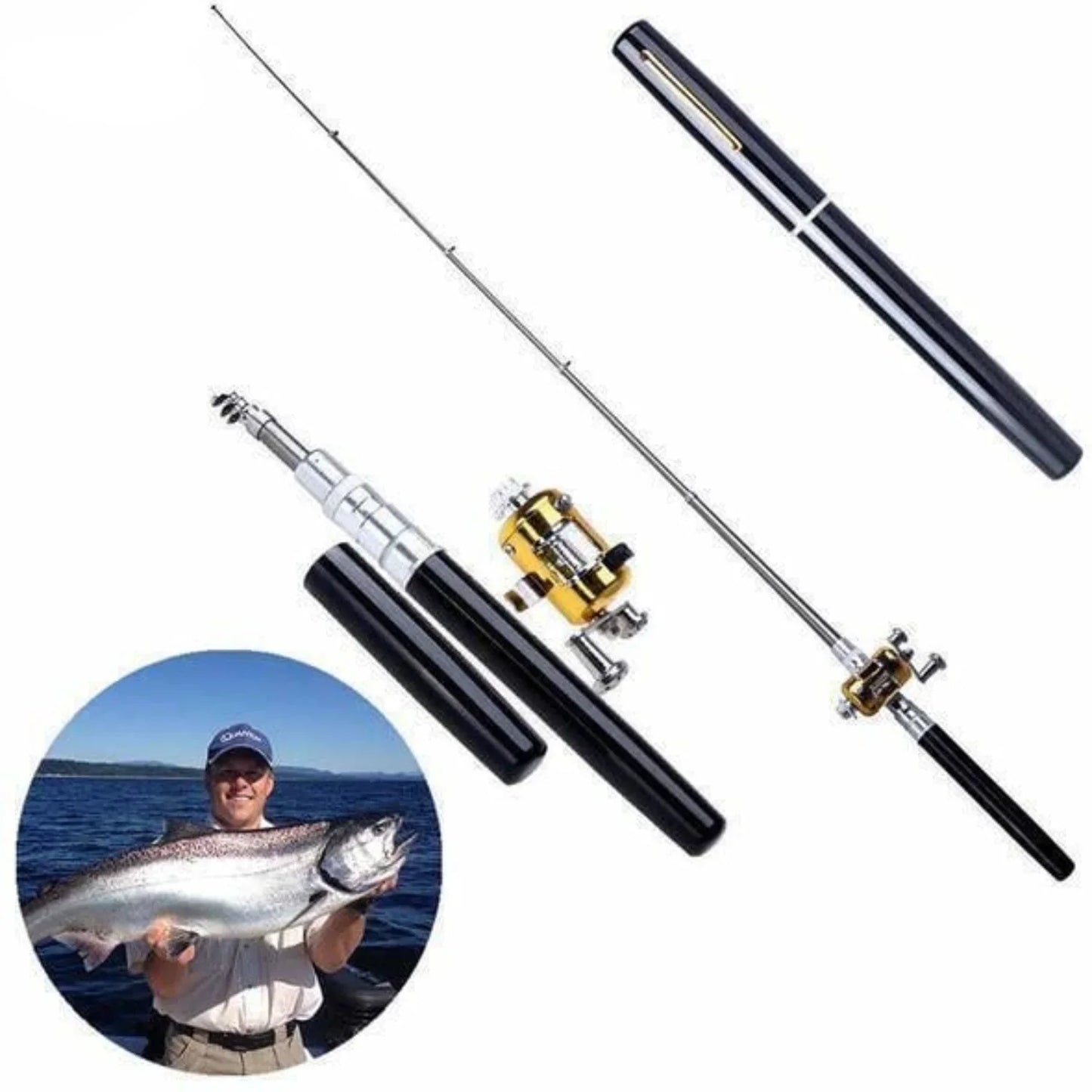Small Fishing Set with Telescopic Rod – Foldable Fishing Rod for On the Go