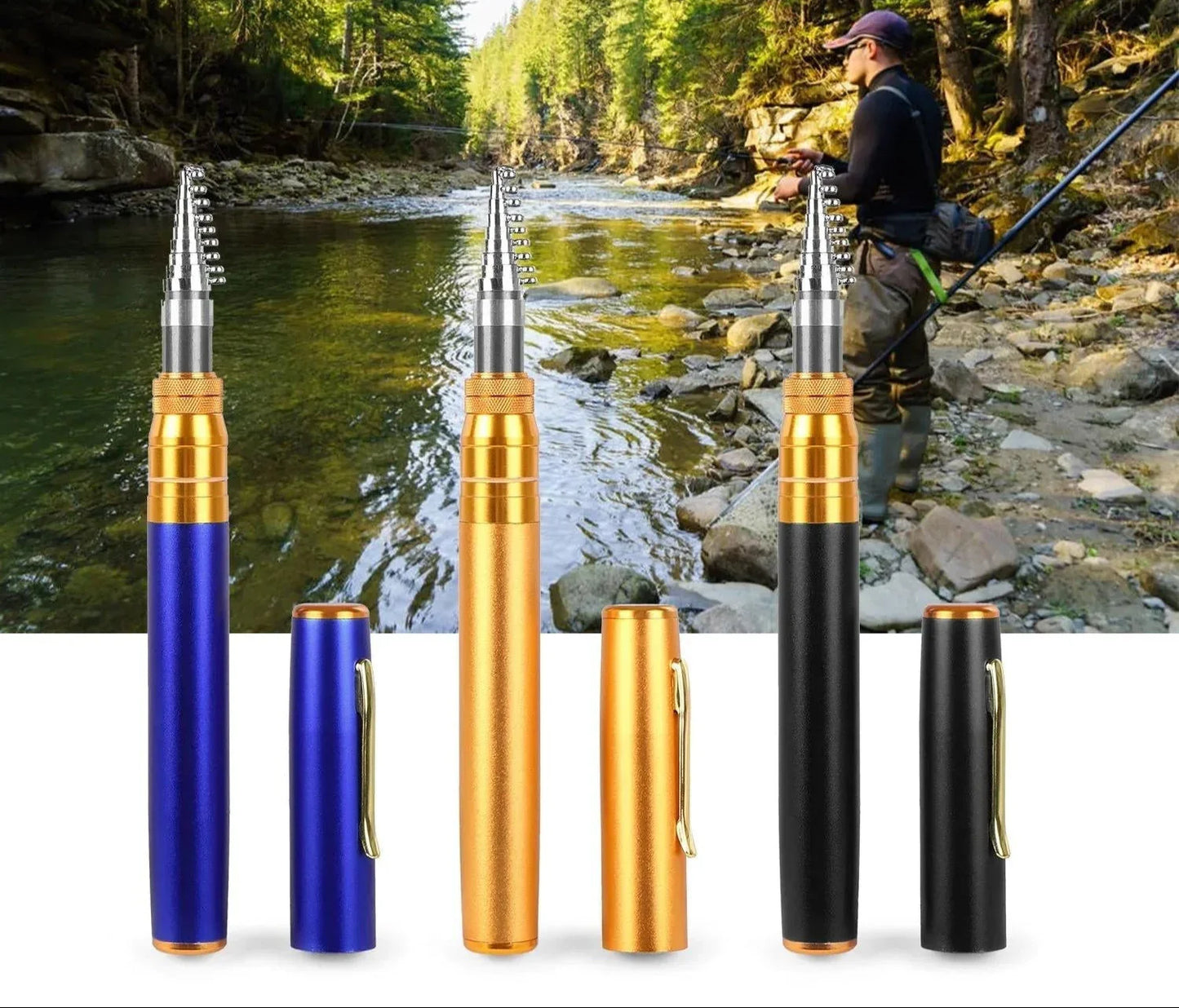 Small Fishing Set with Telescopic Rod – Foldable Fishing Rod for On the Go