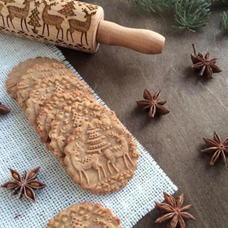 Engraved Rolling Pin for Creative Patterns – Perfect for Decorating Cookies, Biscuits, and Dough