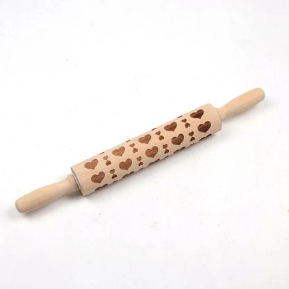 Engraved Rolling Pin for Creative Patterns – Perfect for Decorating Cookies, Biscuits, and Dough